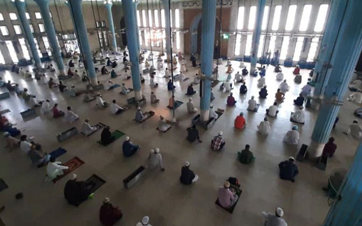 Muslims join Jum’a prayers at mosques after a month