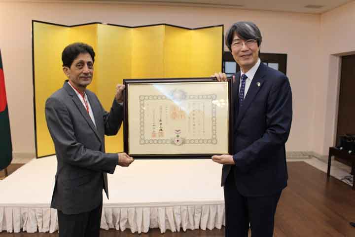 Prof Abul Barkat honoured with 'The Order of Rising Sun, Gold Rays with Neck Ribbon' award