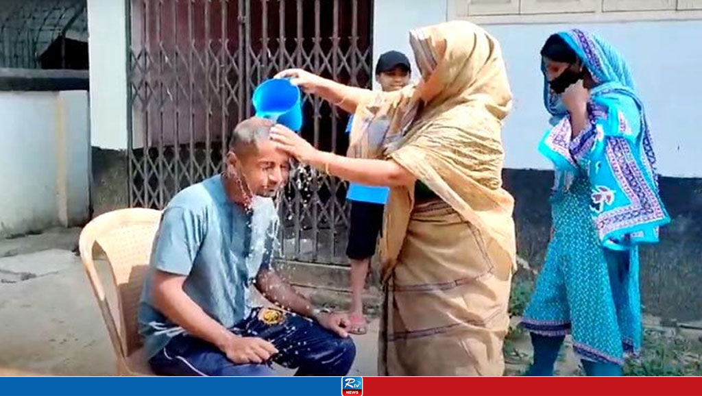 দুধ দিয়ে গোসল করানো হলো নাবিক সাব্বিরকে