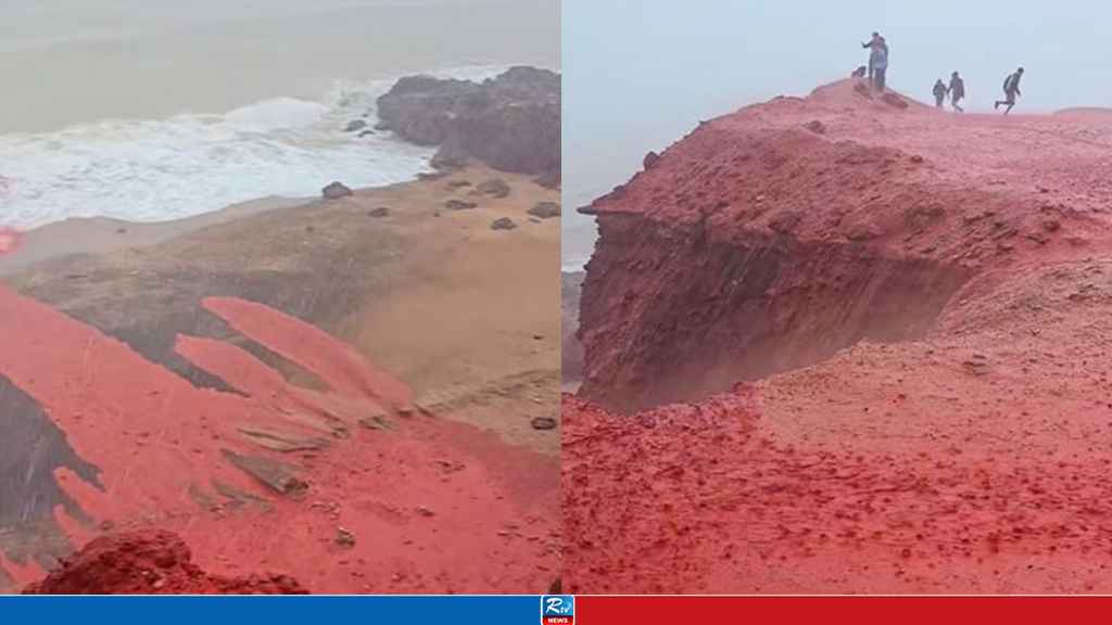 ইরানে রহস্যময় ‘রক্তবৃষ্টি’, সৈকত রঙিন লাল