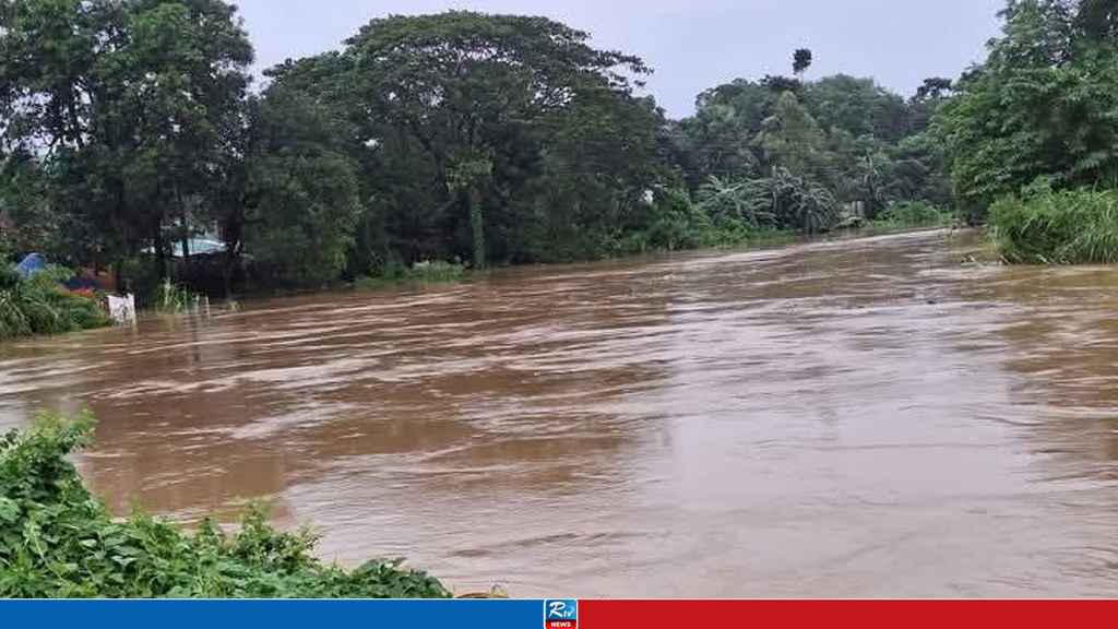 ফেনীতে ফুঁসে উঠেছে মুহুরী নদী, বেড়িবাঁধে ফাটল