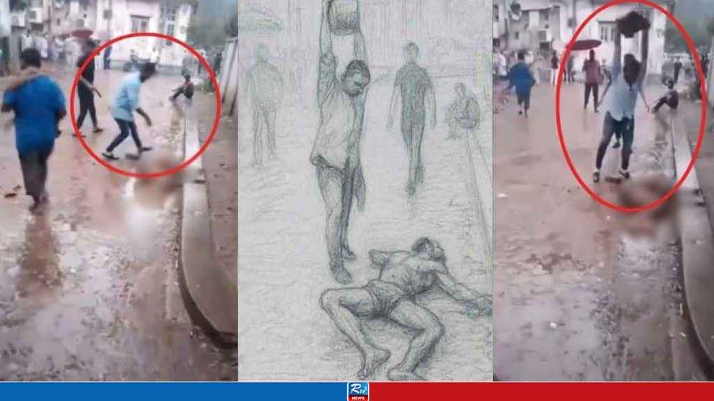 বড় পাথর মারা শার্ট-জিনস পরা ব্যক্তিটি কে?