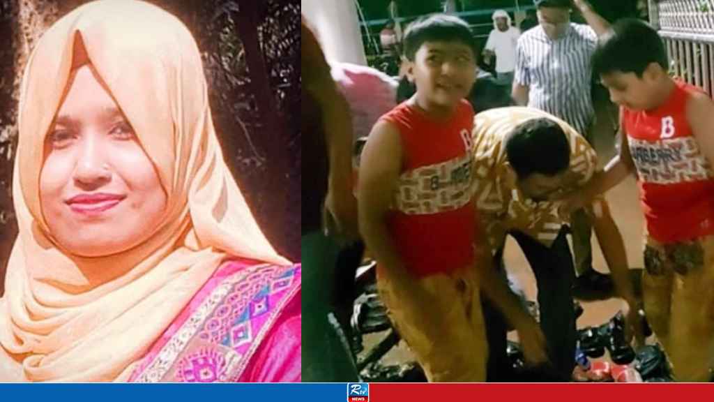 মায়ের কফিন জড়িয়ে সন্তানদের আহাজারি 