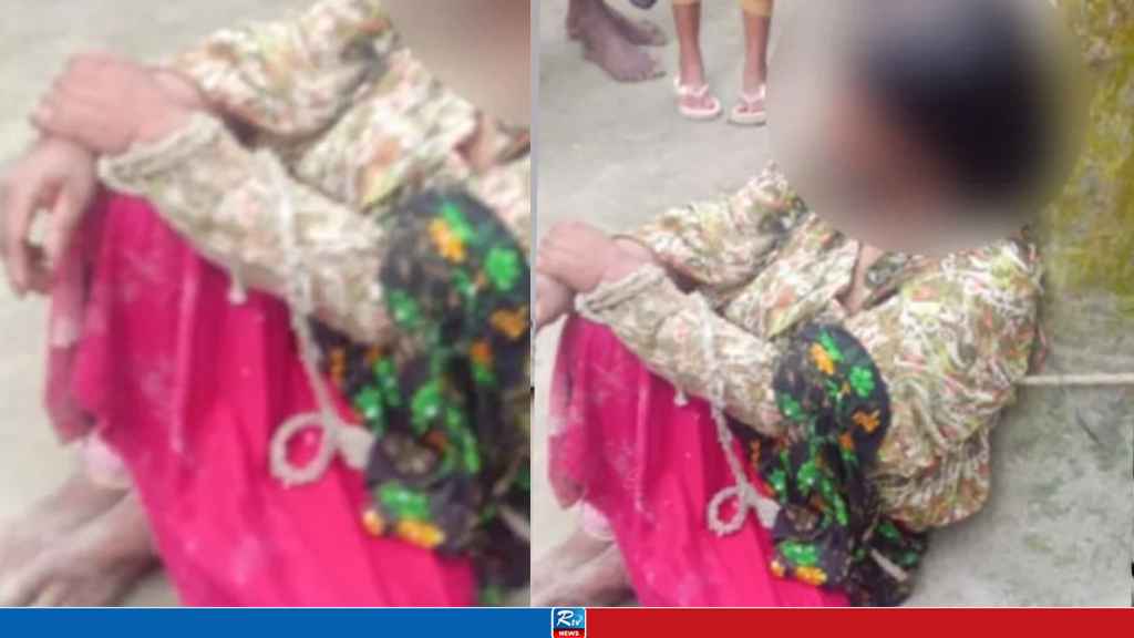 গাছে বেঁধে চুল কেটে-জুতার মালা পরিয়ে নারীকে ভয়ংকর নির্যাতন